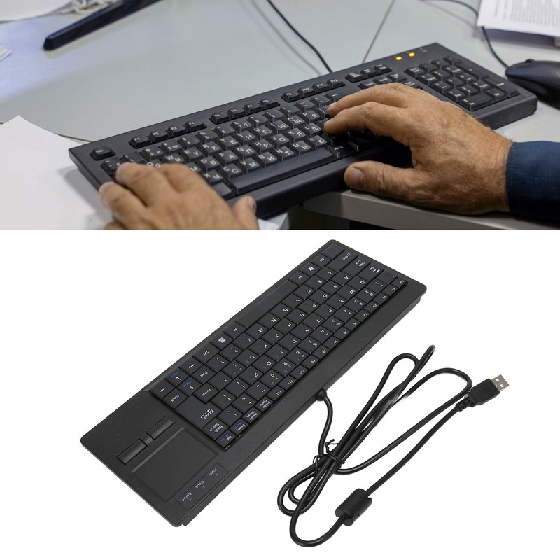 Industrial Keyboard Touchpad Wired Connection X Scissor Foot Plug and