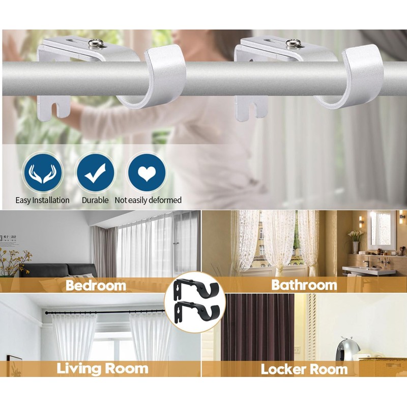 Adjustable Brackets for Curtain Rods - for 7/8 or 1