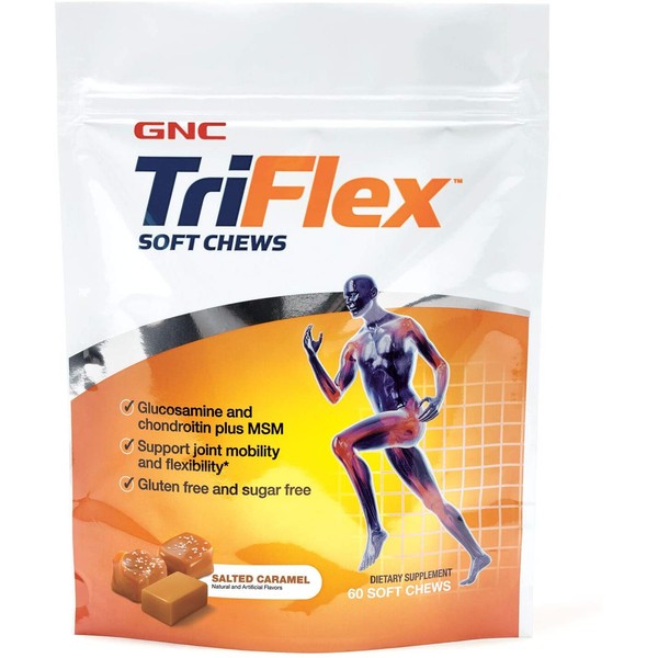 GNC TriFlex Soft Chews, Salted Caramel, 60 Soft Chews, Supports Joint Health