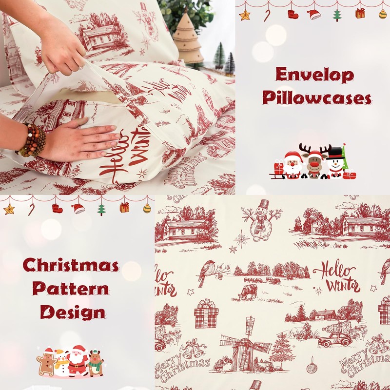 Christmas Fitted Sheet King Christmas Tree Bed Sheet Easy Care