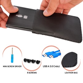 BIGtec Aluminium USB 3.0 High Speed externes Festplattengehäuse 6,35cm (2,5") für SATA, schwarz