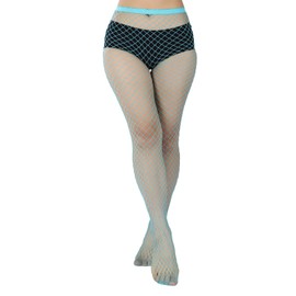 Black Omen bt025-f-135-sb-3-chu-ara Fishnet Tights Light Blue Sky Blue Color (135-Light Blue (Sky Blue) - 3-Medium Coarse Net, One Size Fits All