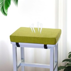 14"x10" Rectangle Bench Stool Cushion Thicken Soft Foam Chair Seat Cushion Anti Slip Stool Pad with Straps and Rubber Back Detachable Chair Pad with Zipper Washable for Kichen Dining Stool Dark Grey