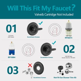 Ultrimkit 9-Setting Shower Faucet Trim Kit Compatible with Delta 13/14 Series, High Pressure 5.5" Round Rain Shower Head& Tub Handle Set, Matte Black(Valve& Catridge Not Inclued)