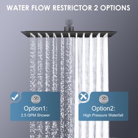 KINLIV 10" Rain Shower Head Matte Black - All Metal Stainless Steel 304, Ultra Thin Design, Modern Bathroom Square Rainfall Showerheads - Full Body Coverage Bath Shower