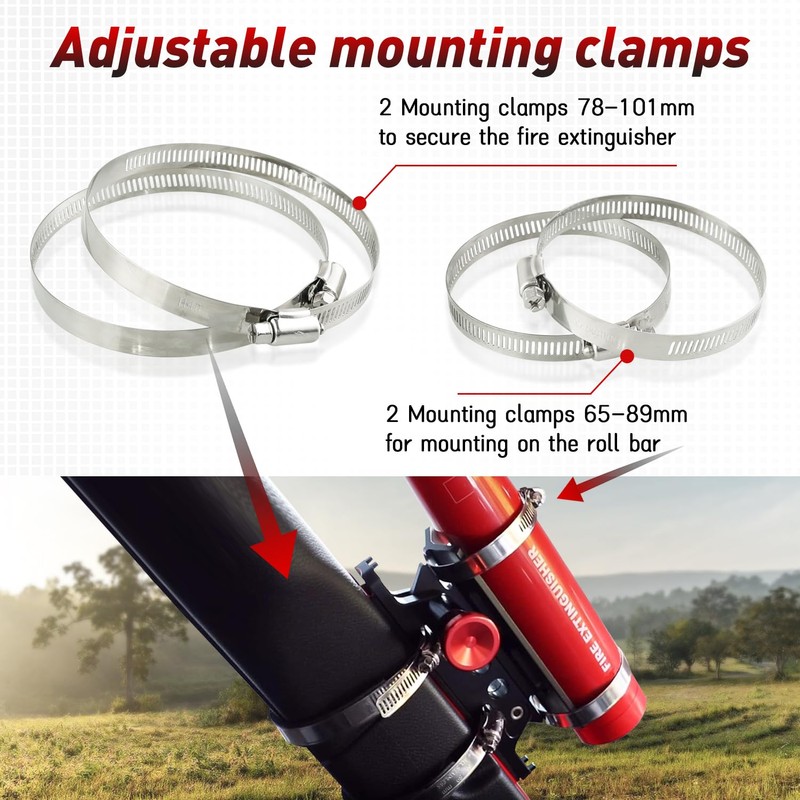 AUFER Vehicle Universal Quick Release Roll Bar Fire Extinguisher Mount