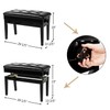 Bonnlo Adjustable Duet Piano Bench with Storage Black Faux Leather
