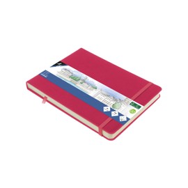 Sketchbook Kangaro A5 Landscape Ruby PU Hard Cover 80 Sheets 140 g Cream Paper with Elastic Band and Ribbon