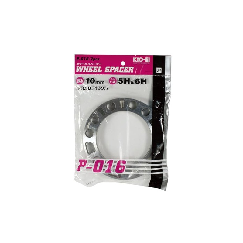 KYO-EI P-016-2P PCD139.7 4WD Wheel Spacer, 0.4 inch (10 mm),