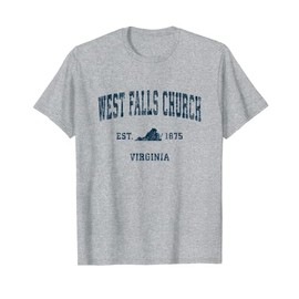 West Falls Church Virginia VA Vintage-Sportmuster, Marineblau T-Shirt