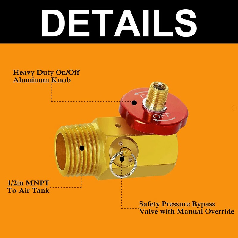 2 Pack Air Tank Manifold with Fill Port, Valve and