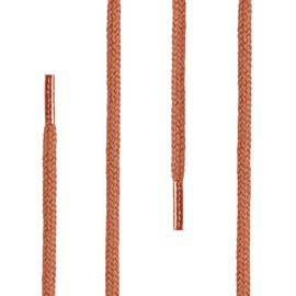 Di Ficchiano Round shoelaces, round laces made of 100% cotton, tear-resistant, diameter 3-4 mm, lengths 45-200 cm, light brown, 60