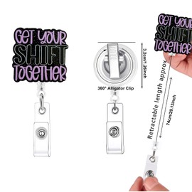 Retractable Badge Holder with Funny Quote,Durable Alligator Clip ID Card Name Badge Holder