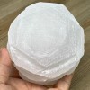 1pc,460-520g, 3.6"x2.1" White Selenite Candle Holder Round Shape from Morocco