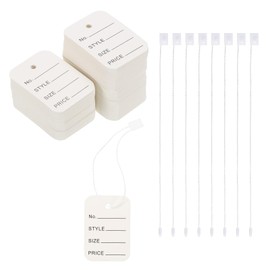 sourcing map Price Tags and Hang Tag String Clothing Price Marking Tag, 2"x1.4" White String Tags for Clothes, Retail Store 400 Set