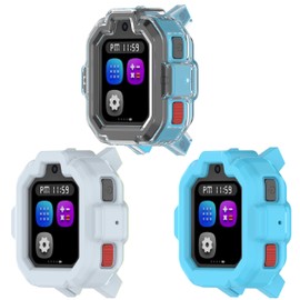 FitTurn Compatible with TickTalk 5 Watch Accessories Protector Case Soft TPU Shock Proof Scratch Resistant Cover Ultra Thin Protector Shell Bumper- for TickTalk 5 Smartwatch Accessories (3pack-2)