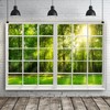 Renaiss 5x3ft Sunshine Forest Window Backdrop for Photoshoot Portrait Green