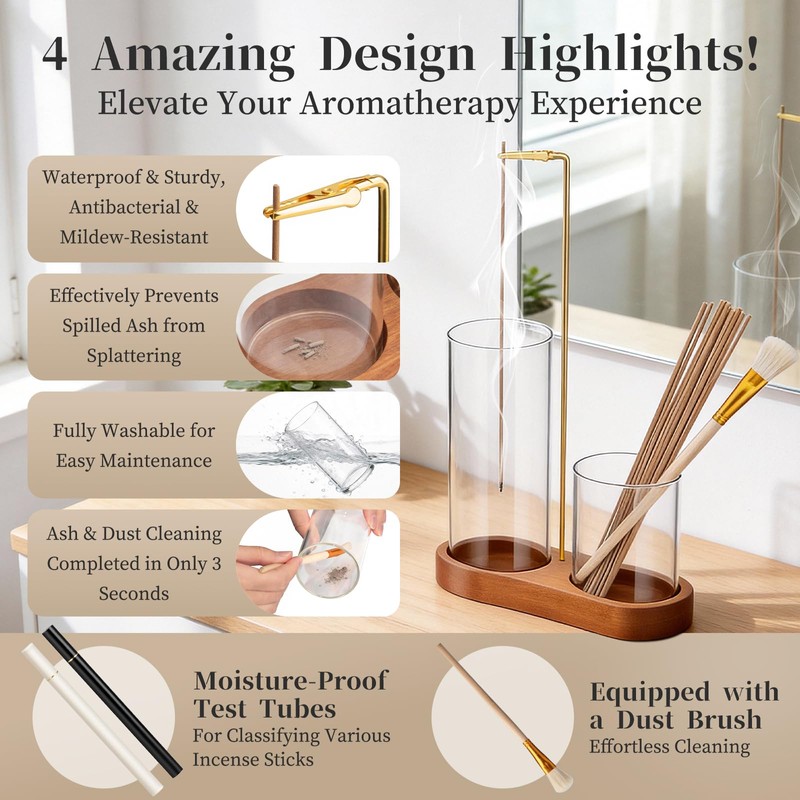 Norvy 2 in 1 Incense Holder for Sticks,Burner Holder with