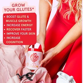 Peach Perfect- Monohidrato de Creatina en Polvo, Creatina Constructora de Glutes para Mujeres con Colágeno, BCAA, 5g Microni Vegano