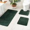 MIULEE Dark Green Absorbent Bath Rugs Soft Small Bathroom Mats
