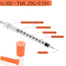 100 Pack 1ml 29G 1/2Inch(13mm)Measurement Syringe Tools for Fluids Measuring, Dispensing or Refilling, Industrial and Scientific Lab Consumables (Individually Sealed Wrapped)