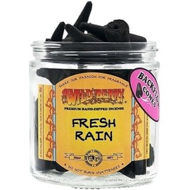 W. Berry Fresh Rain Backflow Incense Cones [25 Cones Per Pack - Black] - ID#68755