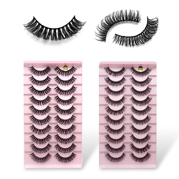 CB 20 Pairs/ 2 Styles DD Curl Strip Lashes Fluffy