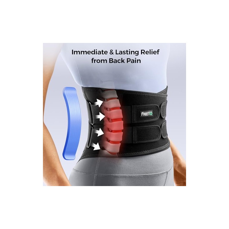 FREETOO Ergonomic Back Support Belt for Men Women Lower Back