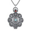 Chiorgone Tibetan Buddhist Mantra Pendant Necklace - 8 Auspicious Symbols