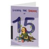 Funny 15th Birthday Card For Boys Living The Dream