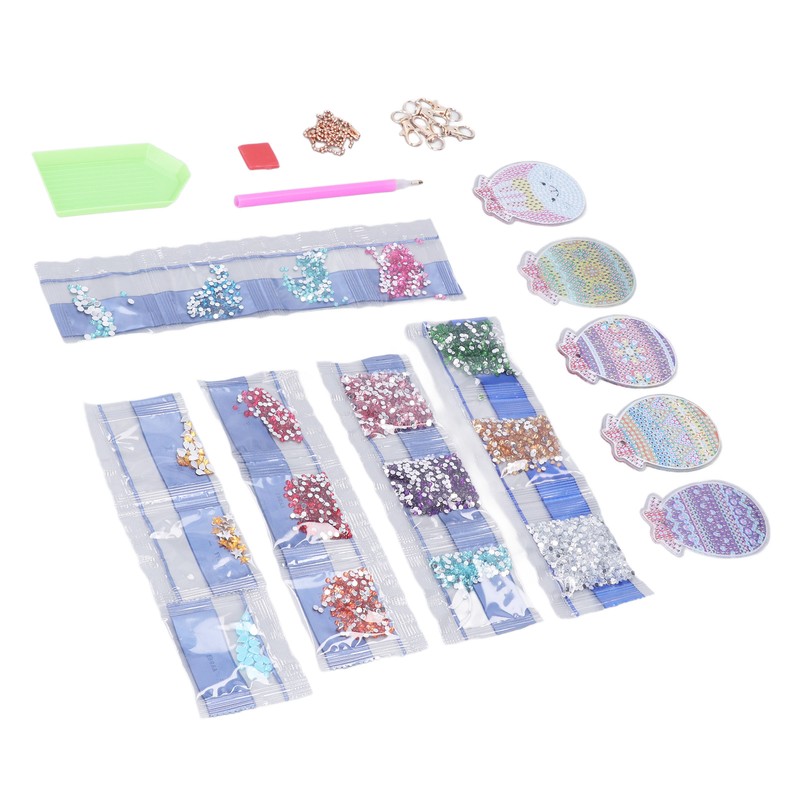 5pcs Diamond Painting Keychain Kit Handmade DIY Cute Shape 5D