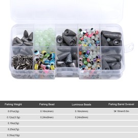 Goture 182/469 Pcs Texas Rig Fishing Kit with Tackle Box - Fishing Accessories Kit with Bullet Weights, Fishing Hooks, Fishing Swivel Snaps, Sinker Weights, Fishing Gear Set for Bass Trout Catfish