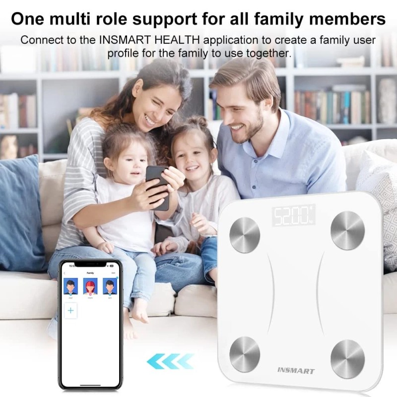 INSMART Bluetooth Body Scale - 17-Point Body Composition, Body Fat,