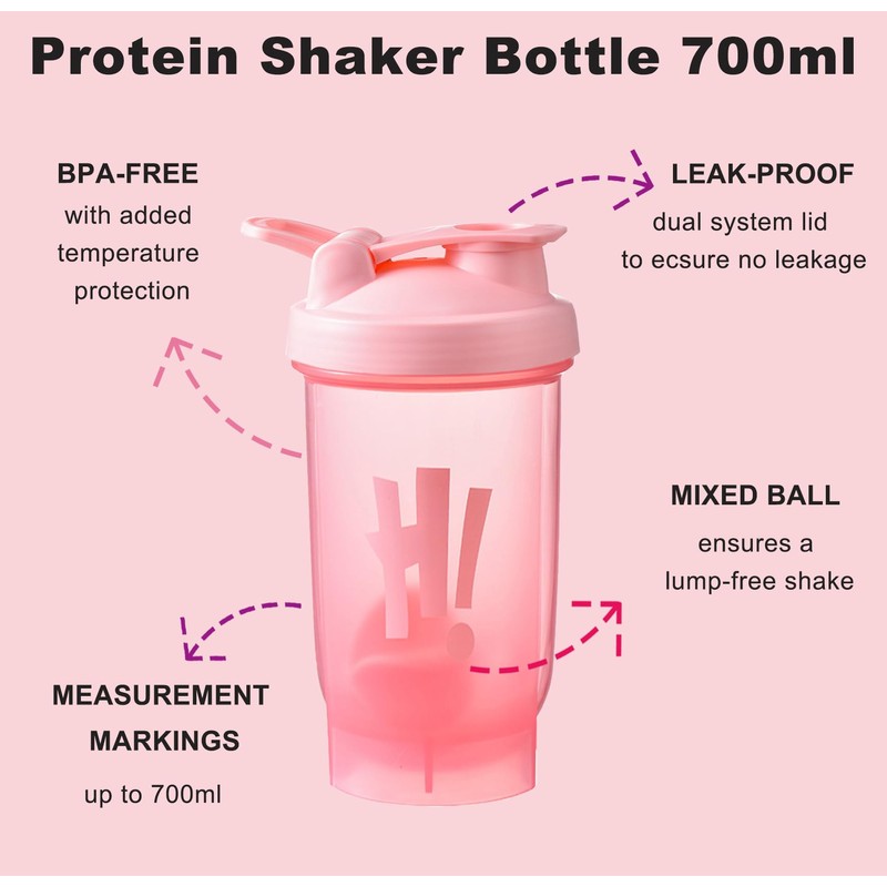 KANGSIT Protein Shaker Bottle with Mixing Ball, BPA- and DEHP-free,