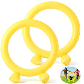 Civaner 2 Pcs Gold Inflatable Jump Ring Cartoon Backyard Game Party Favor for Summer Birthday Holiday Outdoor Decorations