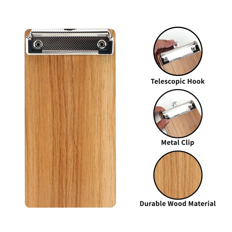 A6 Clipboard,6 Pack Mini Clipboard with Low Profile Clip,A6 Wooden