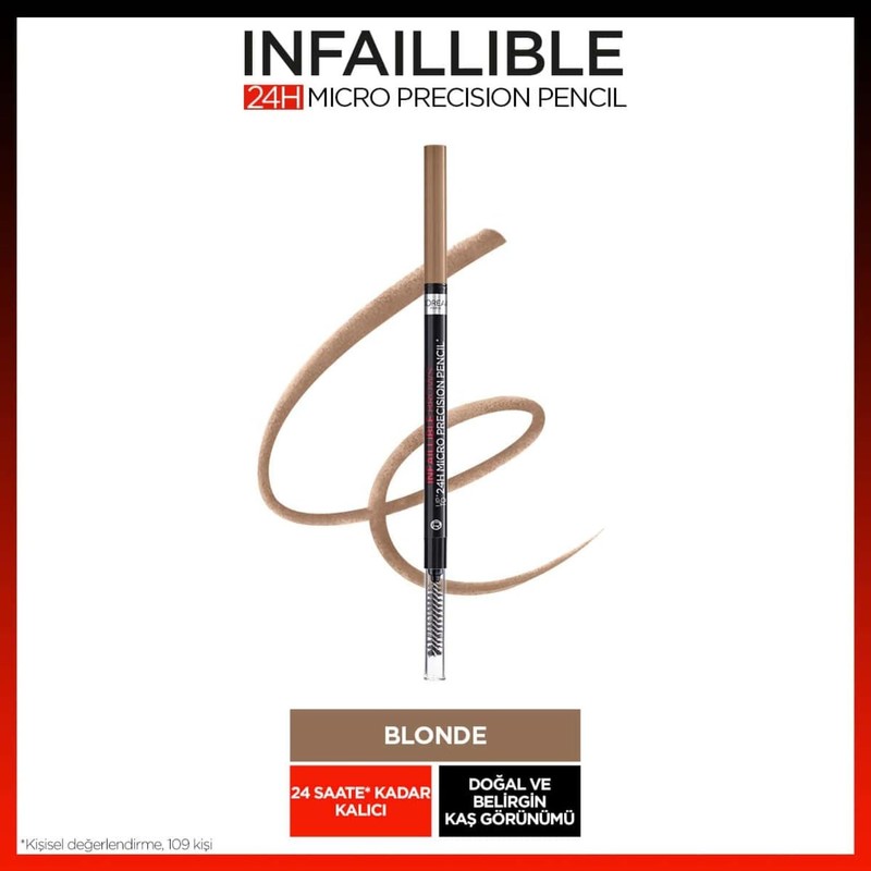 L'Oréal Paris Infaillible Brows 24H Micro Precision Pencil, Long-Lasting Precise