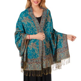 Lamca Women Pashmina Shawls and Wraps Scarf Soft Silky Reversible Paisley Scarves Shawl for Women UK