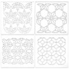 BENECREAT 4Pcs Acrylic Sashiko Stencil, Square Geometric Dotted Hexagonal Pattern