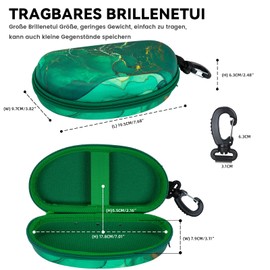 molshine Oversized Sunglasses Case, Swimming Goggles Box, Zip Diving Goggles Bag with Hook for Women Men Travel Outdoor Sports, Green, Classic