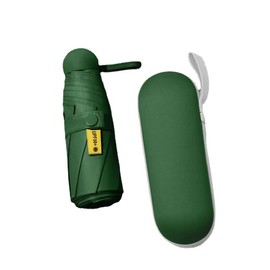 NW 1776 UV Shade&Rain Proof Foldable Umbrella&Storage Box, 20cm Portable Mini Umbrella with Thick Vinyl and Upf50+ Protection (Deep Green)
