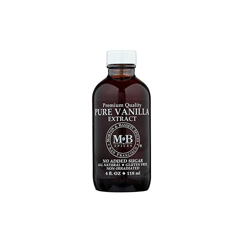 Morton & Bassett Pure Vanilla Extract, 4-Ounce Jars (Pack of