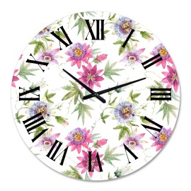 Designart 'Pink Passionflower Flowers' Traditional wall - 36 in. high, 36 In. Wide