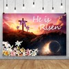 Leowefowa Easter Jesus Backdrop 7x5ft He is Risen Easter Resurrection
