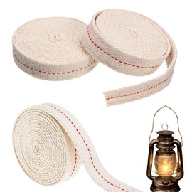 LEZED Wick for Kerosene Lamps 13 mm, 3 Rolls Wide Flat Cotton, White Oil Lamps Replacement Wick, Wick for Oil Lamps, Cotton Lamp Wick, Oil Lamp Wick for Kerosene Burners, Cookers, Lighting White
