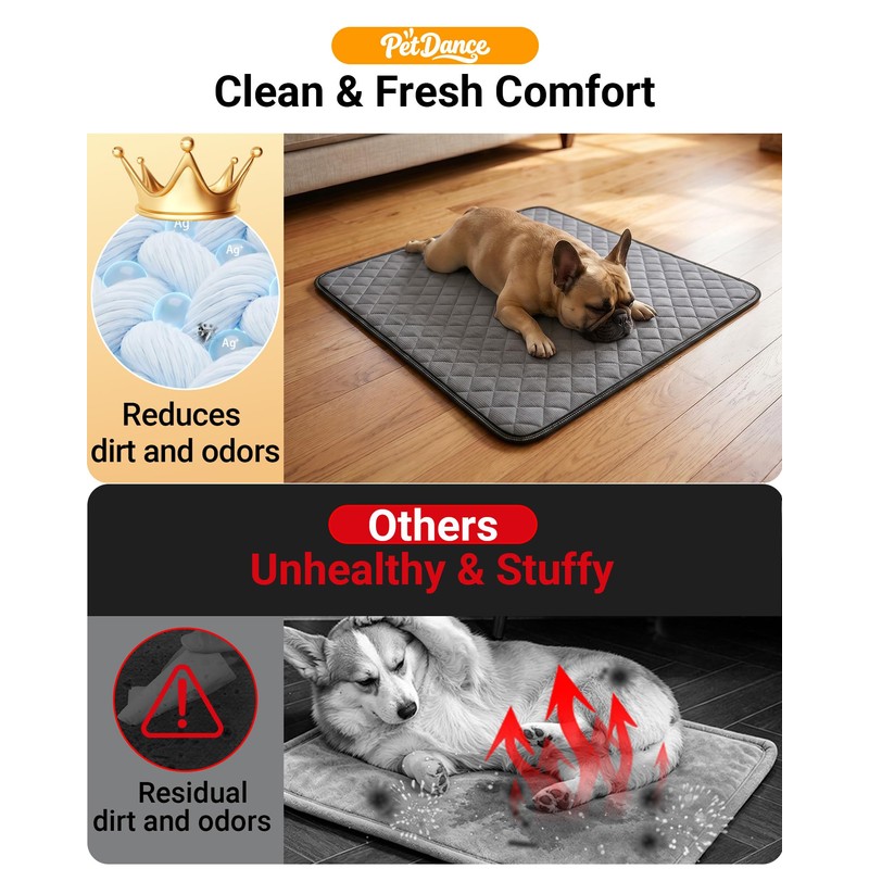 【Multi-Cycle & Odor Control】 PetDance Dog Pee Pads Infused Silver