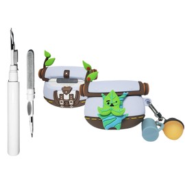 【2 in 1】 SKPY Korok Yahaha Backpack Fashion Funny Case for AirPods 3rd Generation Silicone Cover with Cleaning Tools Luminous Pendant for Boys Girls Womens Mens