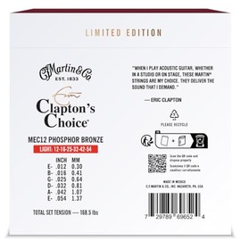 Martin MEC12LTD20 Claptons Choice - Cuerdas para el 20º aniversario, calibre ligero