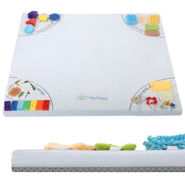 Heypappy Baby Play Mat, Unique Crawling Mats with 4 Sensory Development Zones for Motor Skills, 50''x50'' Playpen Mats with Non-Slip Cushioned That Fits Nicely Into Any Playroom, Gray