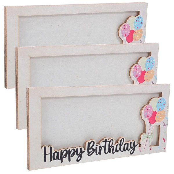 Operitacx 3pcs Wooden Birthday Money Holder Creative Cash Present Wallet
